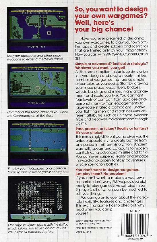 Retail Box back Wargame Construction Set.