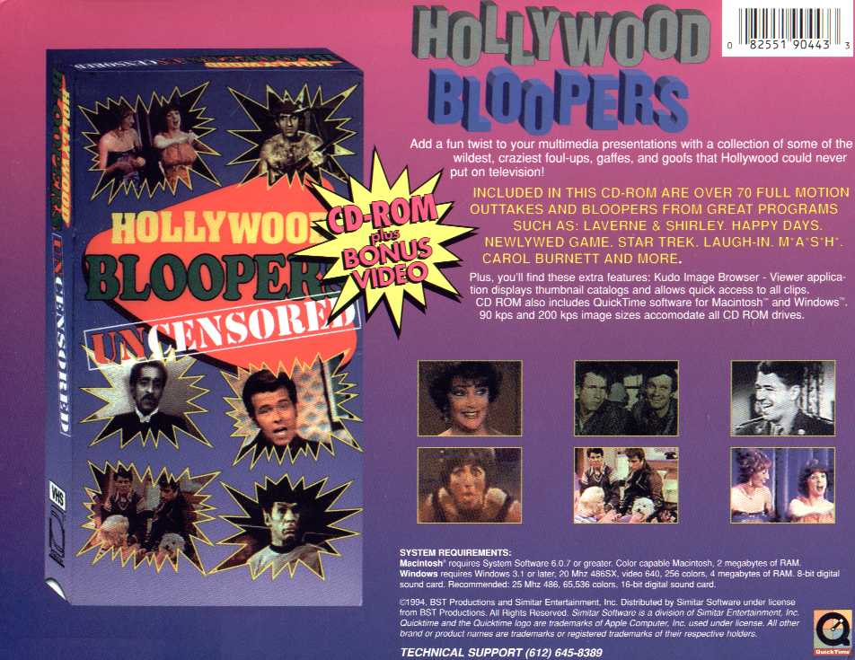 Retail Box back Hollywood Bloopers.