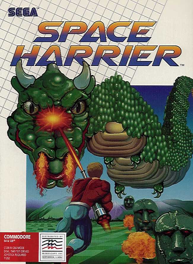 Packaging cover Space Harrier C64.