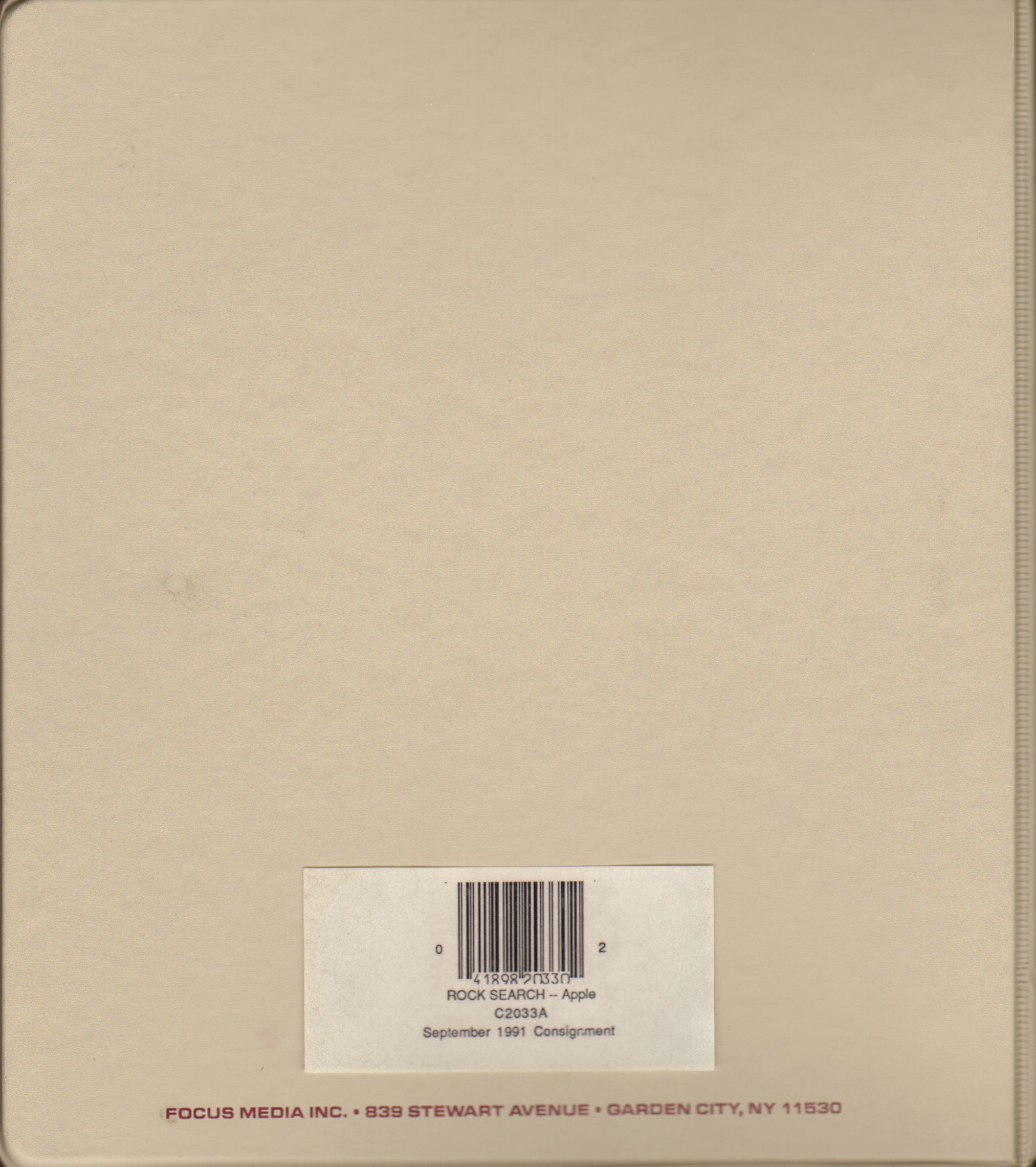 Binder back Earth & Environment Investigations Rock Search.