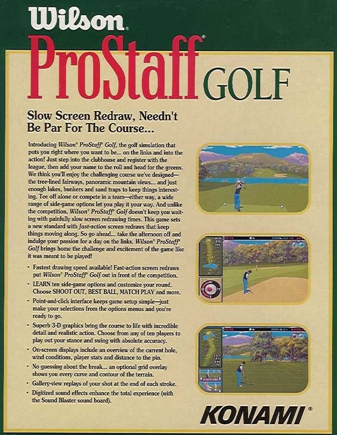 Retail Box back Wilson Pro Staff Golf.