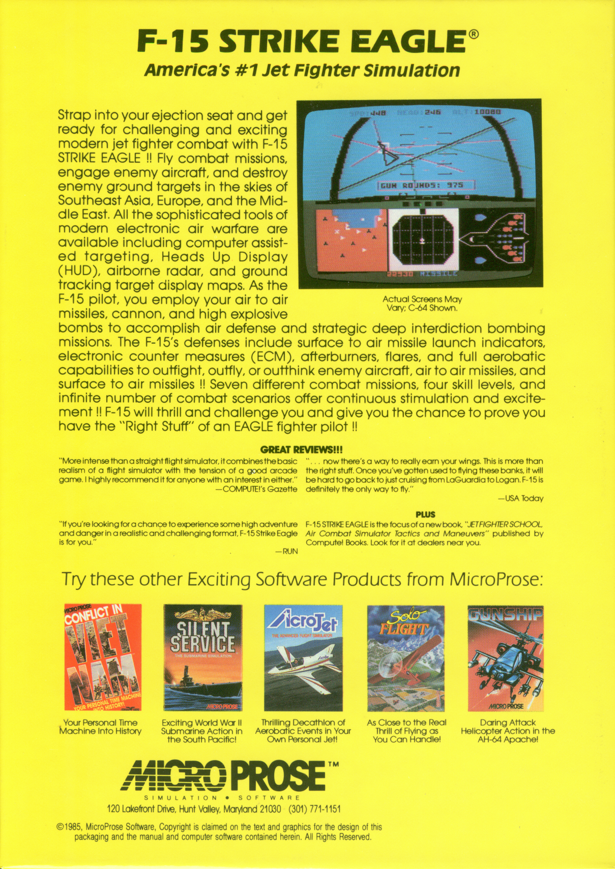 Retail Box back F-15 Strike Eagle.