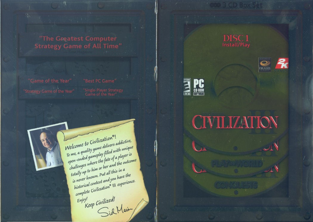 Retail Box inside cover Sid Meier's Civilization Complete.