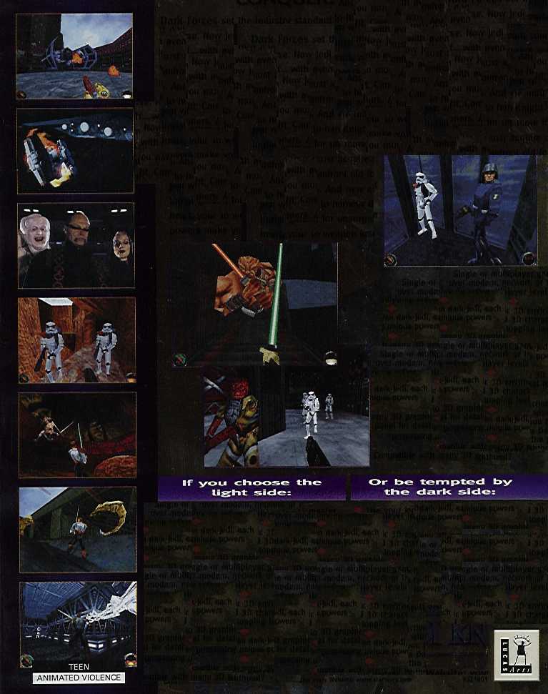 Retail Box back Star Wars Jedi Knight Dark Forces II.