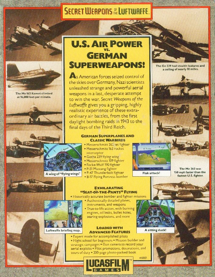 Retail Box back Secret Weapons Of The Luftwaffe.