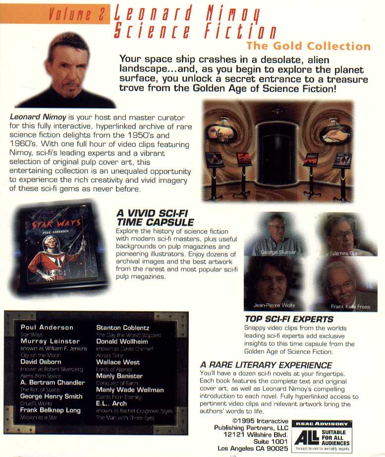 Retail Box back Leonard Nimoy Science Fiction Volume 2.