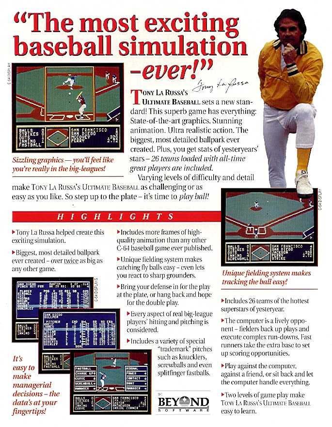 Retail Box back Tony LaRussa's Ultimate Baseball.