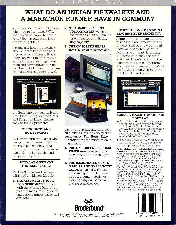 Retail Box back Science Toolkit Module 3: Body Lab.