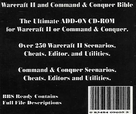 Jewel Case back Warcraft II And Command & Conquer Bible.