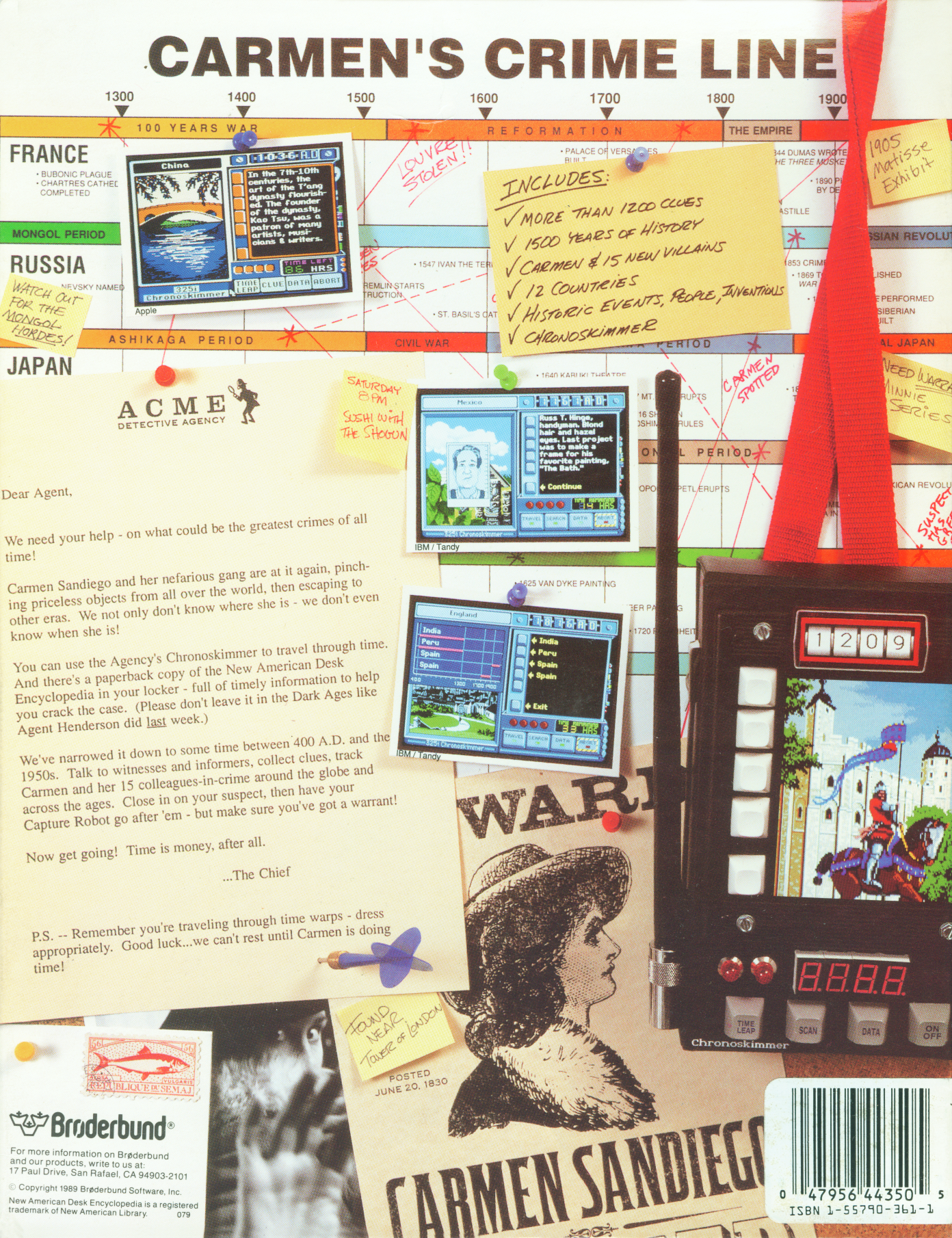 Retail Box back Where In Time Is Carmen Sandiego?.