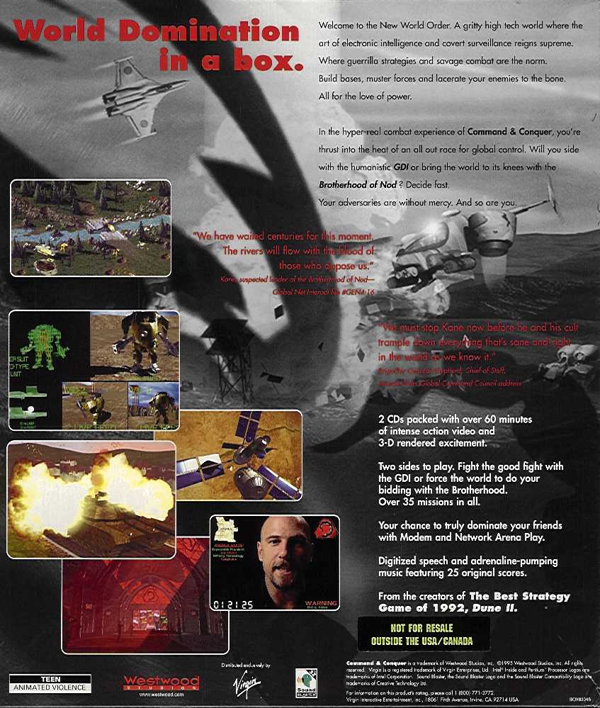 Retail Box back Command & Conquer.