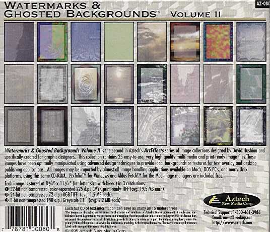 Jewel Case back Watermarks & Ghosted Backgrounds Volume II.
