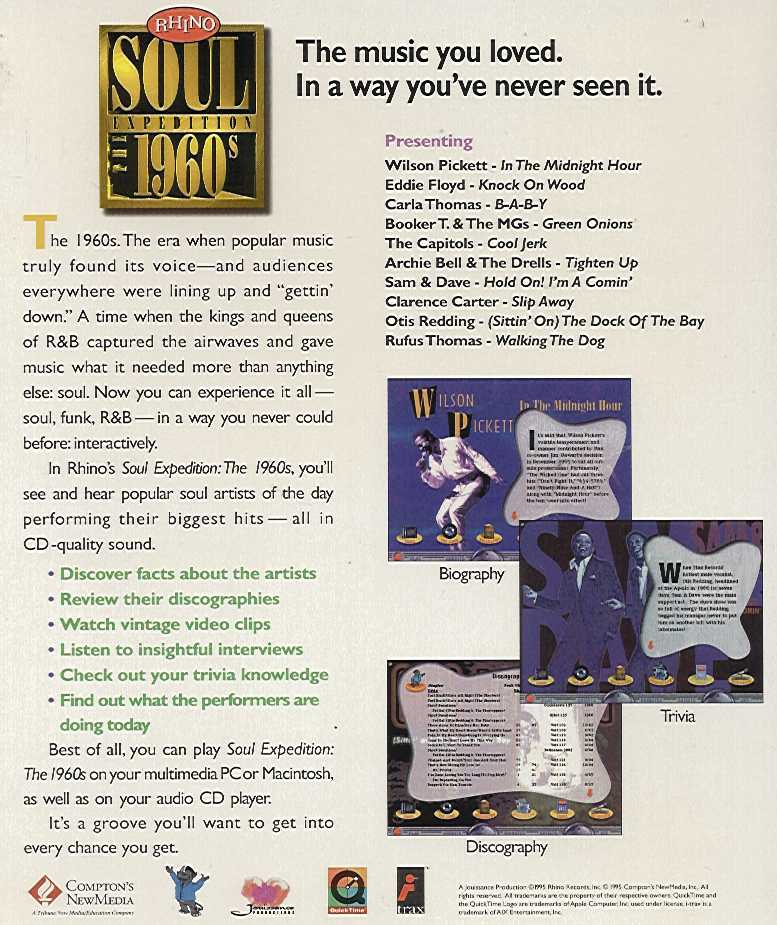 Retail Box back Rhino Soul Expedition The 1960's.