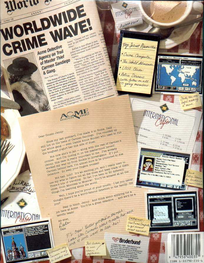 Retail Box back Where In The World Is Carmen Sandiego?.