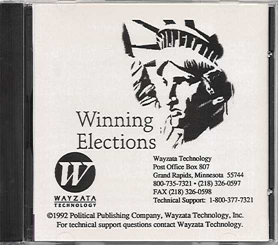 Packaging cover Winning Elections PC CD-ROM.