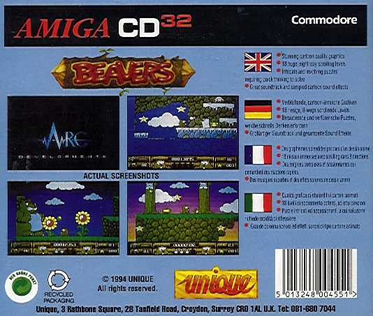 Jewel Case back Beavers.