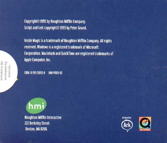 Cardboard Sleeve back Inside Magic.