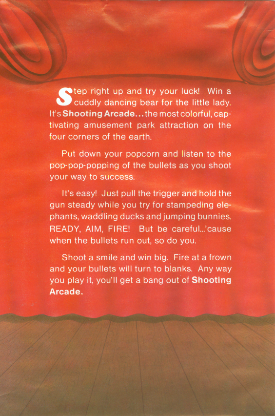 Retail Box back Shooting Arcade.