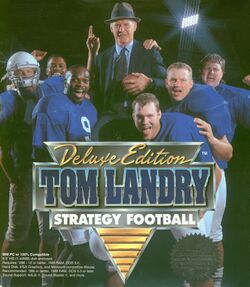 Retail Box cover Tom Landry Strategy Football Deluxe.