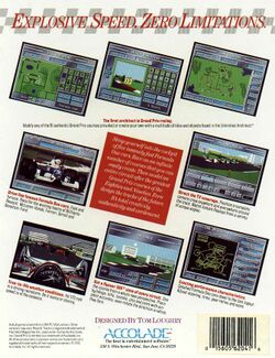 Retail Box back Road & Track Presents Grand Prix Unlimited.