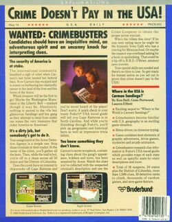 Retail Box back Where In The USA Is Carmen Sandiego?.