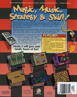 Retail Box back Hoyle Book Of Games Volume 3 Great Board Games.