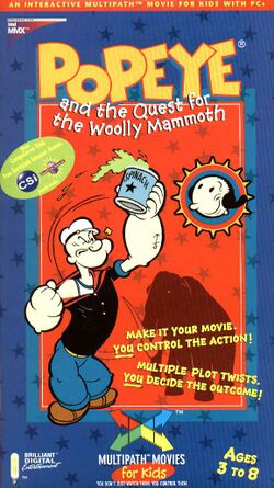 Retail Box cover Popeye And The Quest For The Woolly Mammoth.