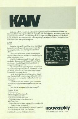 Retail Box back Warriors of Ras Volume II: Kaiv.