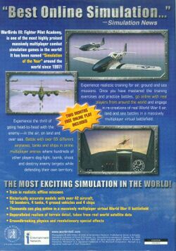 Retail Box back Warbirds III: Fighter Pilot Academy.