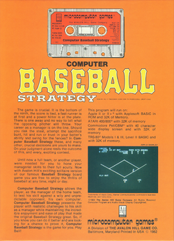 Retail Box back Sports Illustrated Computer Baseball Strategy.