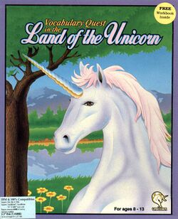 Retail Box cover Vocabulary Quest In The Land Of The Unicorn.