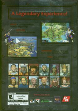 Retail Box back Sid Meier's Civilization Complete.