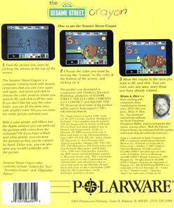 Retail Box back Sesame Street Crayon: Letters For You.