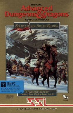 Retail Box cover Secret Of The Silver Blades.