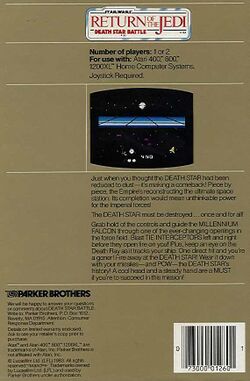 Retail Box back Star Wars Return Of Jedi Death Star Battle.