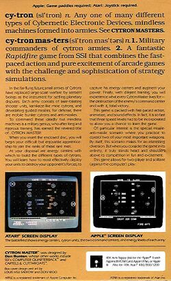 Retail Box back Cytron Masters.