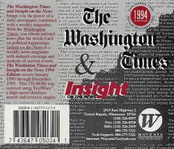 Jewel Case back Washington Times Insight 1994 Edition.