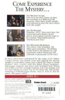 Retail Box back Sherlock Holmes Consulting Detective Volume I.