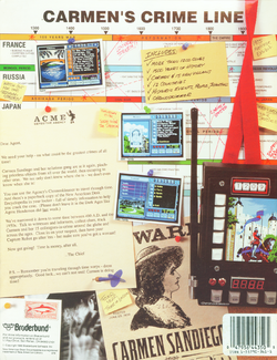 Retail Box back Where In Time Is Carmen Sandiego?.