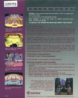 Retail Box back Space Quest I The Sarien Encounter.