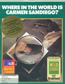 Plastic Clamshell cover Where In The World Is Carmen Sandiego?.
