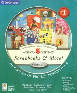 Retail Box cover American Greetings Scrapbooks & More! Version 7.