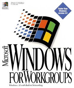 Retail Box cover Microsoft Windows For Workgroups 3.11.