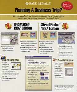 Retail Box back Rand McNally Business Traveler's Suite 1997.