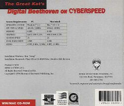 Retail Box back Great Kat's Digital Beethoven On Cyberspeed.