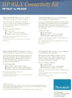 Retail Box back HP 95LX Connectivity Kit: HP 96LX To MS-DOS.