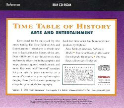 Retail Box back Time Table Of History Arts & Entertainment 1992.