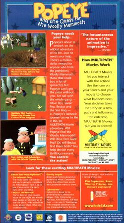 Retail Box back Popeye And The Quest For The Woolly Mammoth.