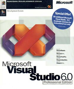 Retail Box cover Microsoft Visual Studio 6.0 Professional Edition.